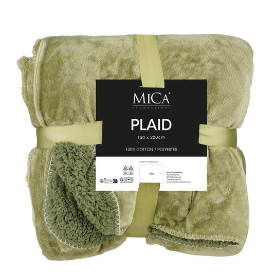 Mica Decorations Mardy Plaid – Fleece Lichtgroen (150 x 200 cm)