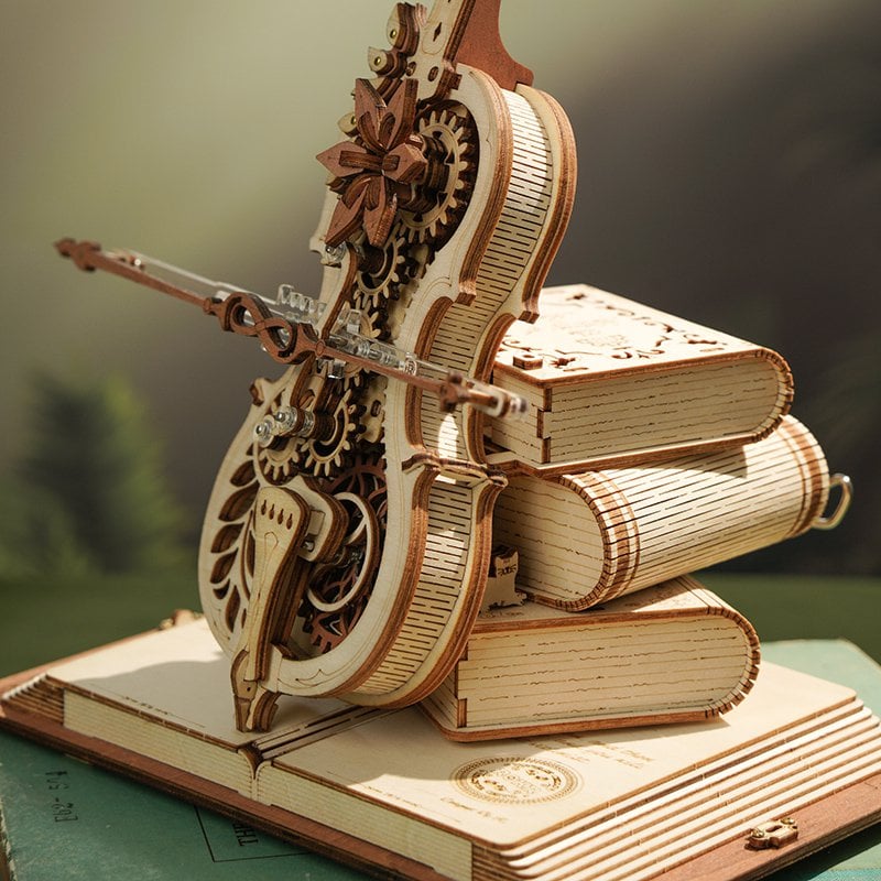 DIY 3D houten muziekdoos Magic Cello, 23,5 x 20,5 x 18,5 cm