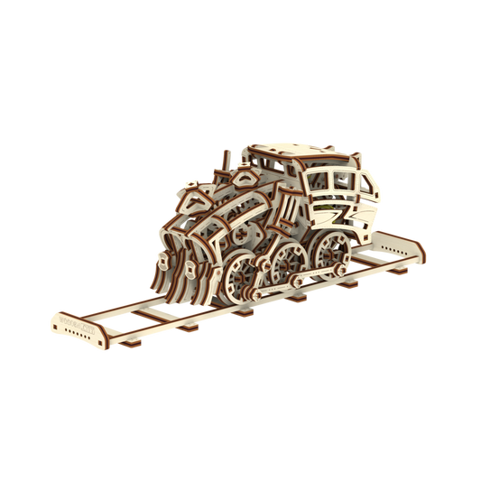 Houten bouwpakket locomotief, 30 × 8,5 × 10,4 cm
