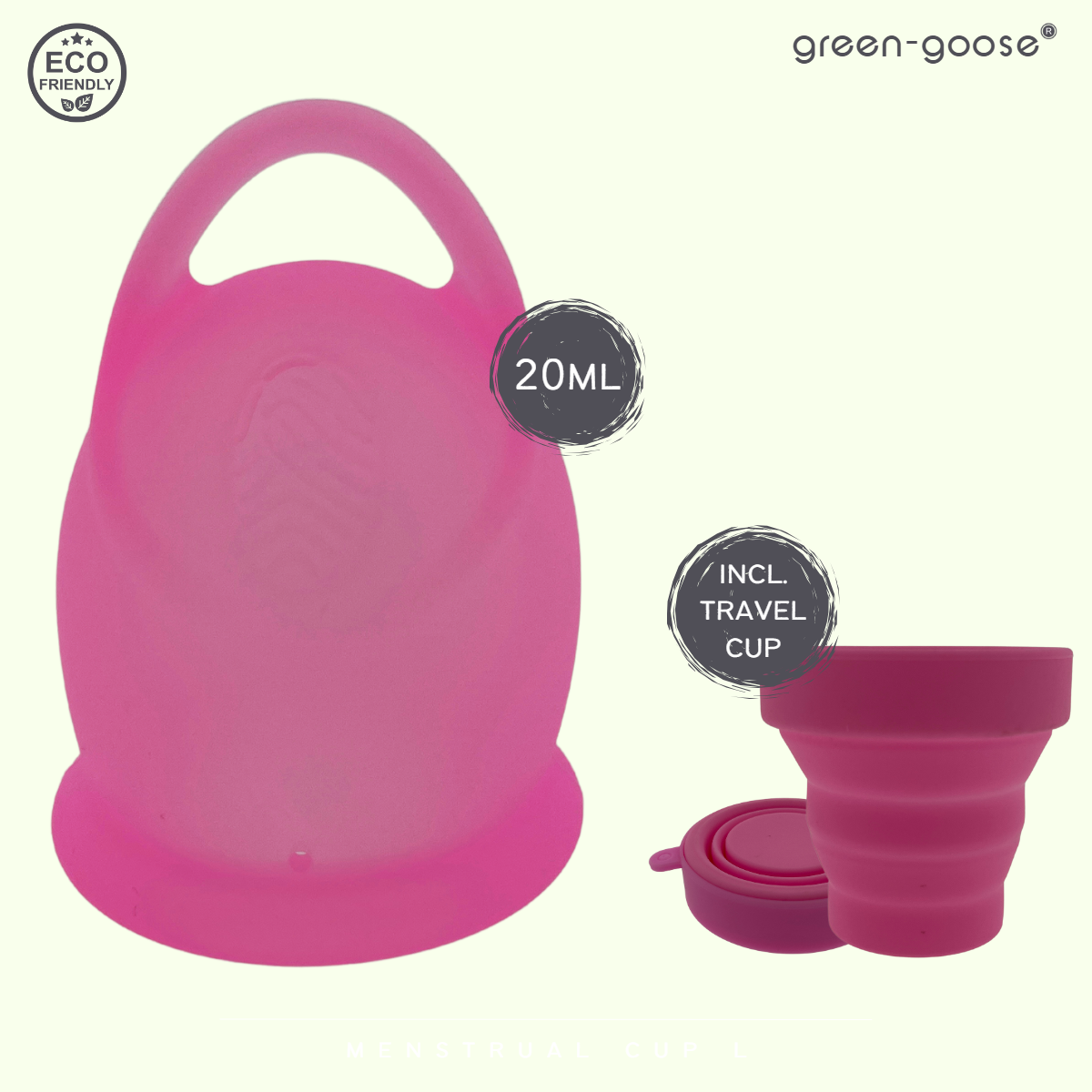 Siliconen menstruatiecup met sterilisatiebeker, 20 ml