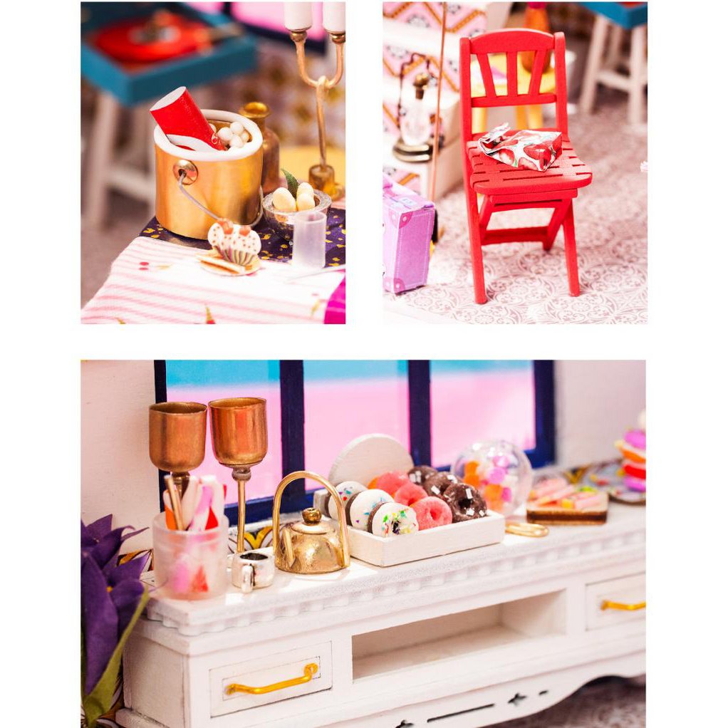 DIY miniatuur feestkamer, 30 x 15 x 16,5 cm