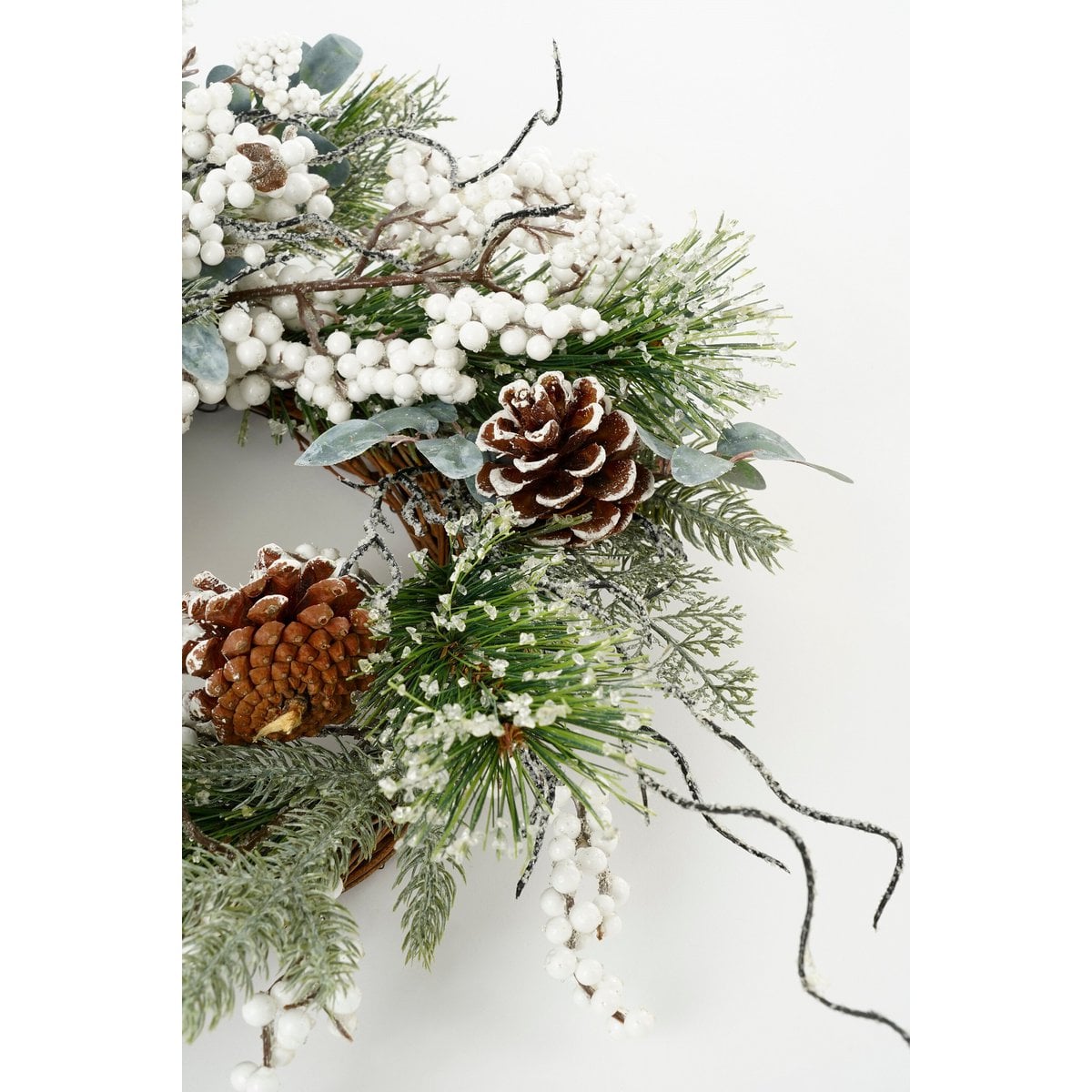 Besneeuwde kerstkrans met glitters, Ø 40 cm