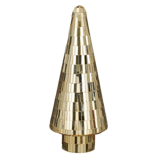 Kerstboom met spiegelglas in goudkleur, 41 cm