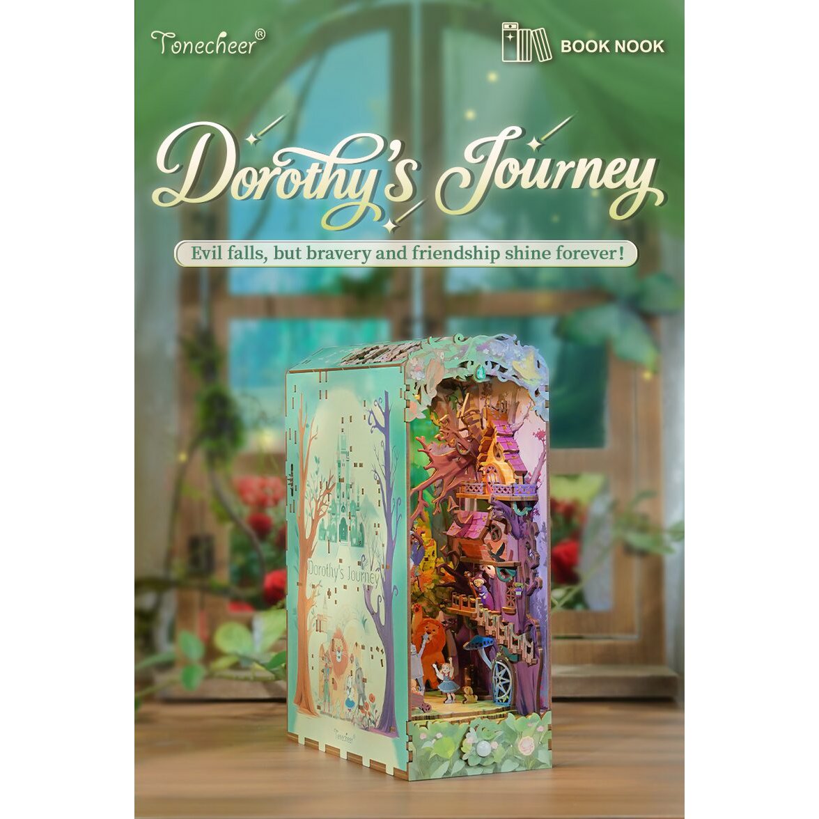 Book nook miniatuurhuisje Dorothy's journey, 19 x 10 x 25,6 cm