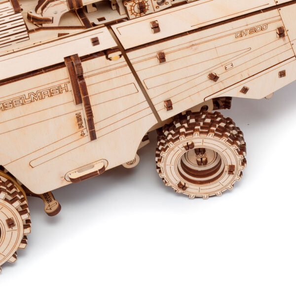 3D mechanische houten puzzel graan combine harvester, 52,7 × 45,8 × 18,7 cm – 864 stukjes