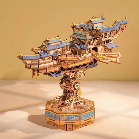 DIY 3D houten mechanische puzzel Wind Voyager, 39 x 18,7 x 24,6 cm