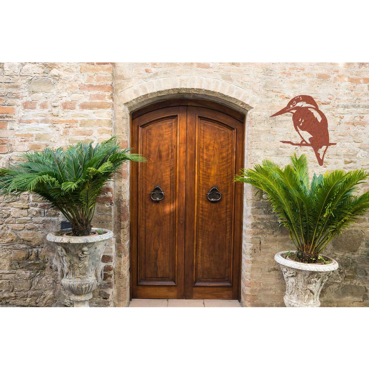 Art Bizniz metalen wanddecoratie ijsvogel roeststaal