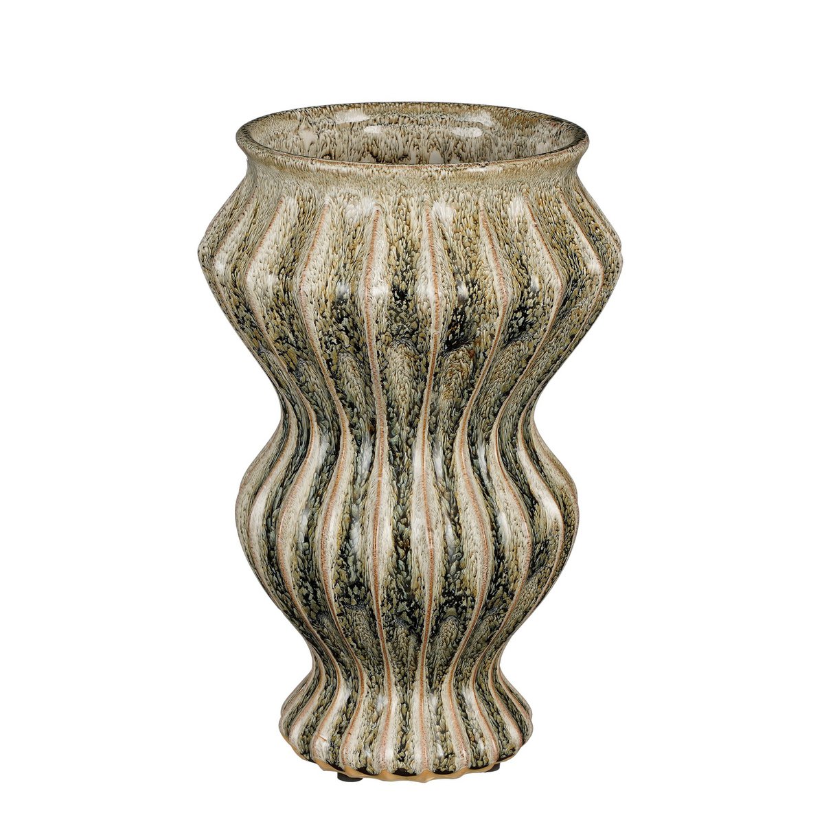 Mica Decorations Pippa Vaas – Keramiek Groen/Beige (H32 x Ø21 cm)