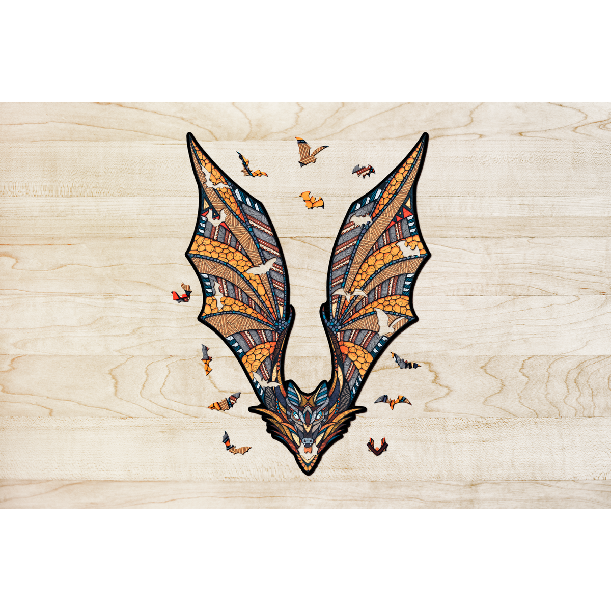Houten legpuzzel vleermuis L, 250 stukjes, 54 x 38.7 cm