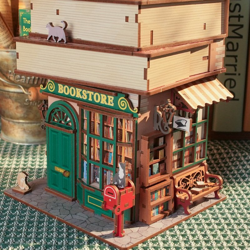 DIY houten miniatuur Time Bookstore, 25 cm