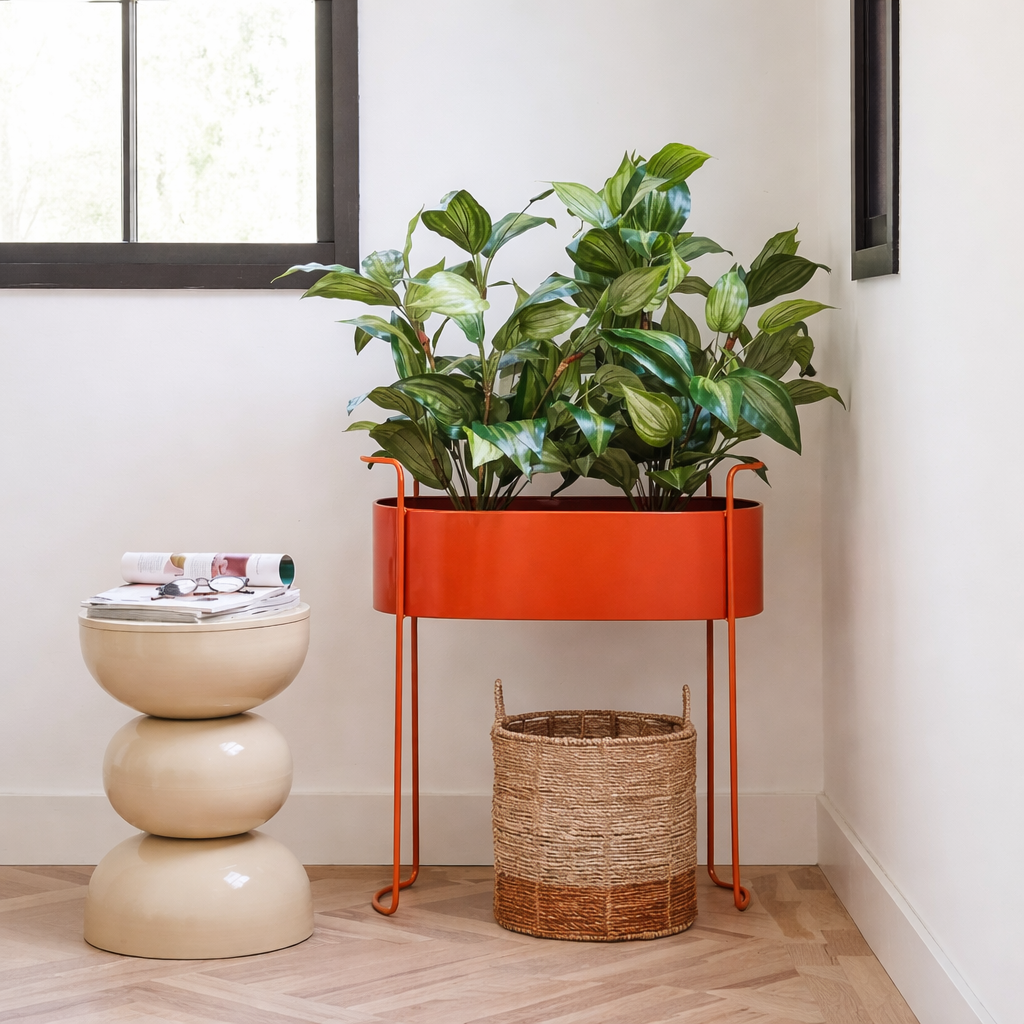 Moritz plantenbak op standaard, rood, 55 × 24 × 65 cm