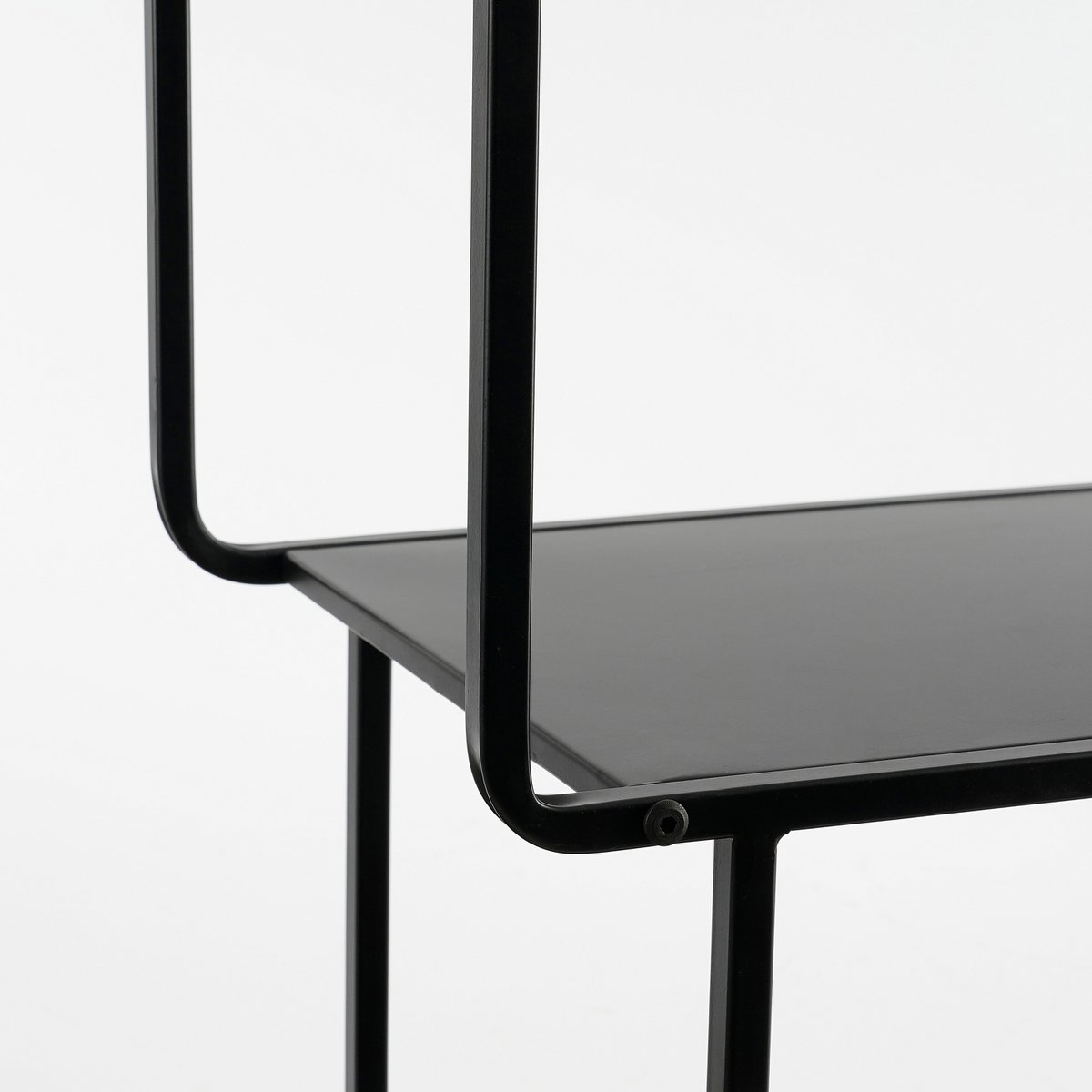 Jules, zwarte open kast met 5 planken, 76 x 30 x 178 cm