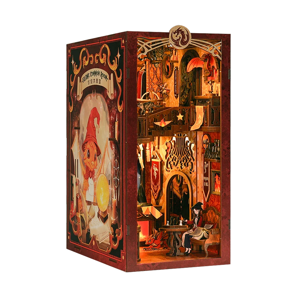 Flame Common Room book nook, 18 × 11 × 23 cm