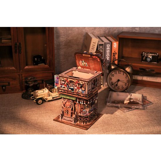 3D houten bouwpakket punk bar bureau organizer 15 × 14 × 25 cm – 161 stukjes