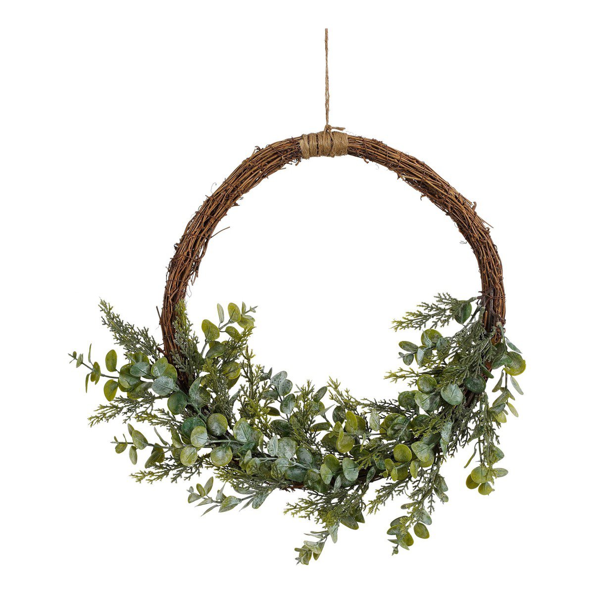 Kerstkrans met groene takjes, 45 cm