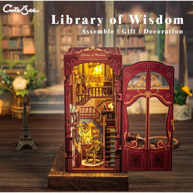 DIY book nook Library of Wisdom, 23 cm