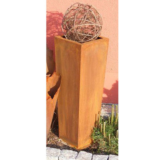 Plantenvaas met roestpatina en tussenplank, 70 of 100 cm