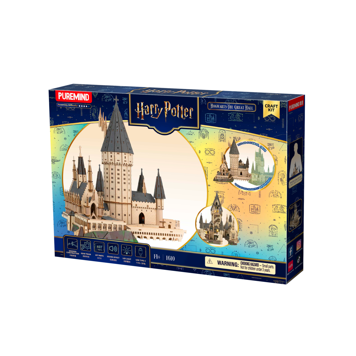 Harry Potter grote zaal bouwset, 30,4 x 28,8 x 33,3 cm