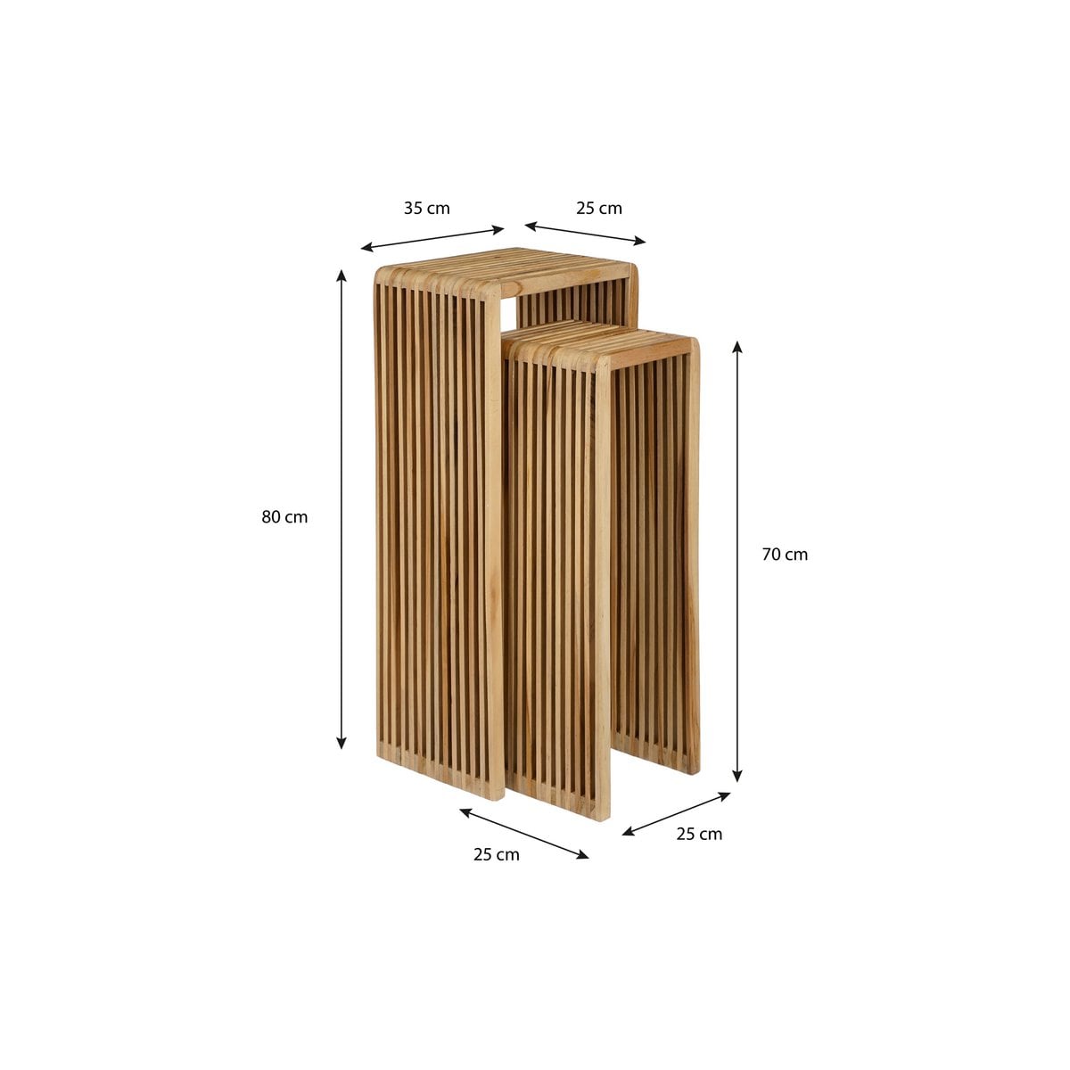 Yonker plantentafels, set van 2, bruin