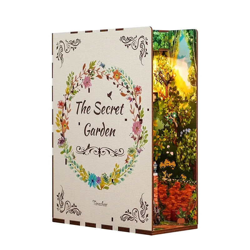 DIY book nook the secret garden bookend, 24,5 cm