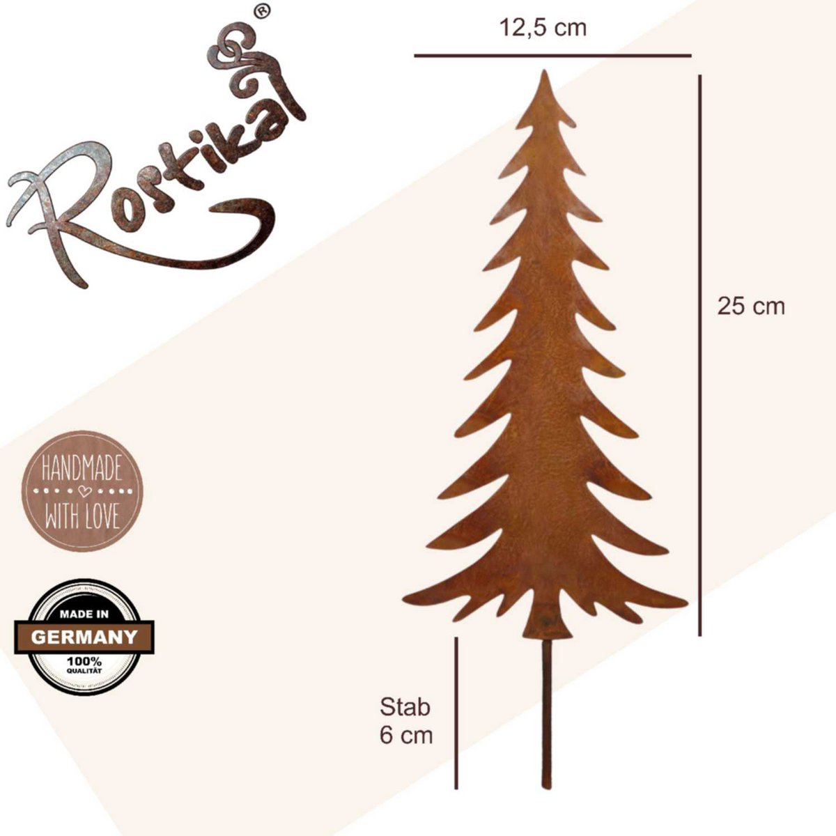 Roestmetalen kerstboom, 3 maten