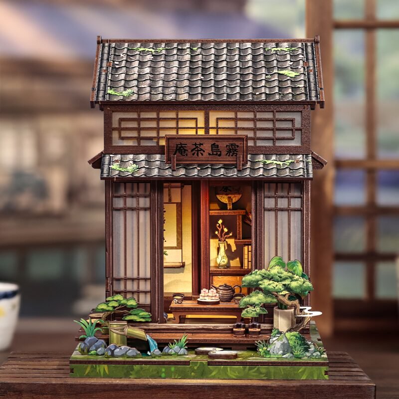 DIY miniatuur theehuis met verlichting, 14,1 x 14,7 x 19,2 cm