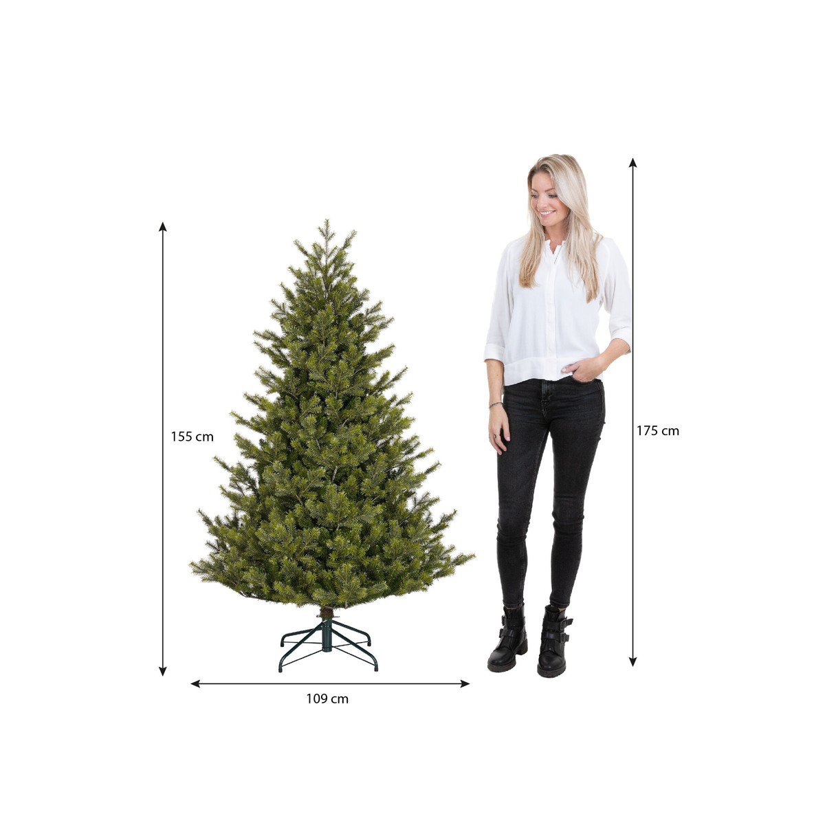 Clive kunstkerstboom, 155 cm, Ø 109 cm
