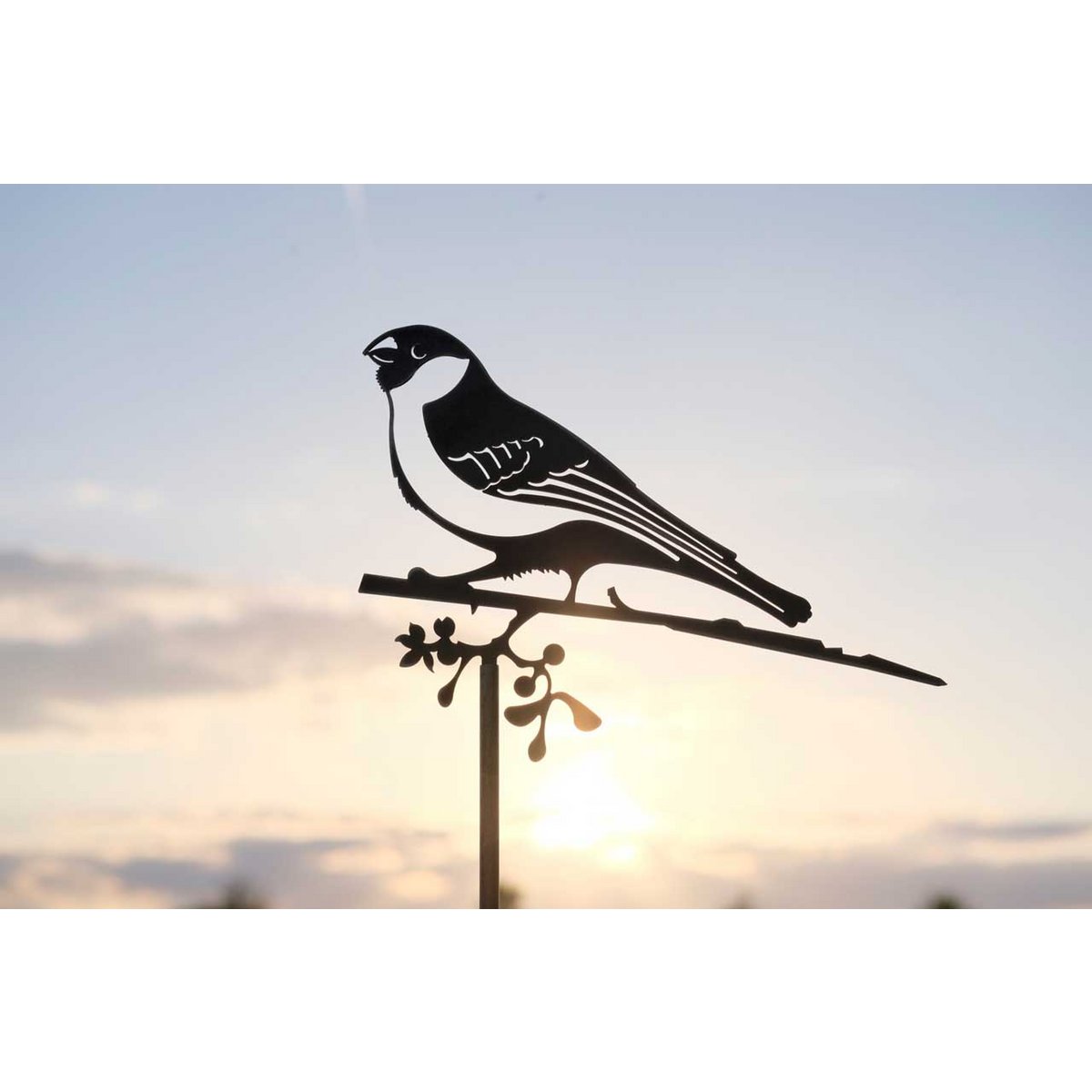 Geluksvogel goudvink metalen boomornament – tuindecoratie vogel