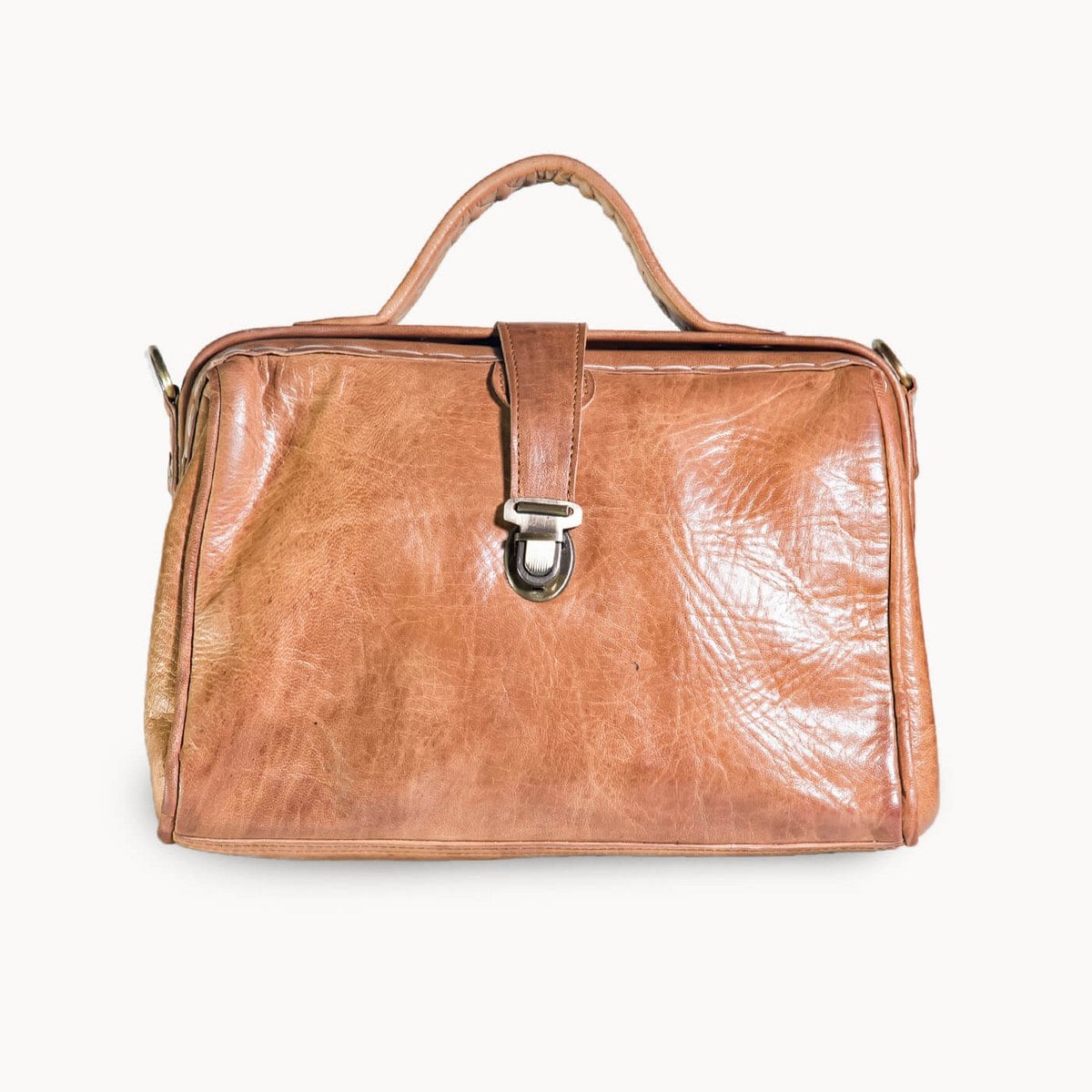Petit leren dokterstas handtas, 30 × 13 × 20 cm