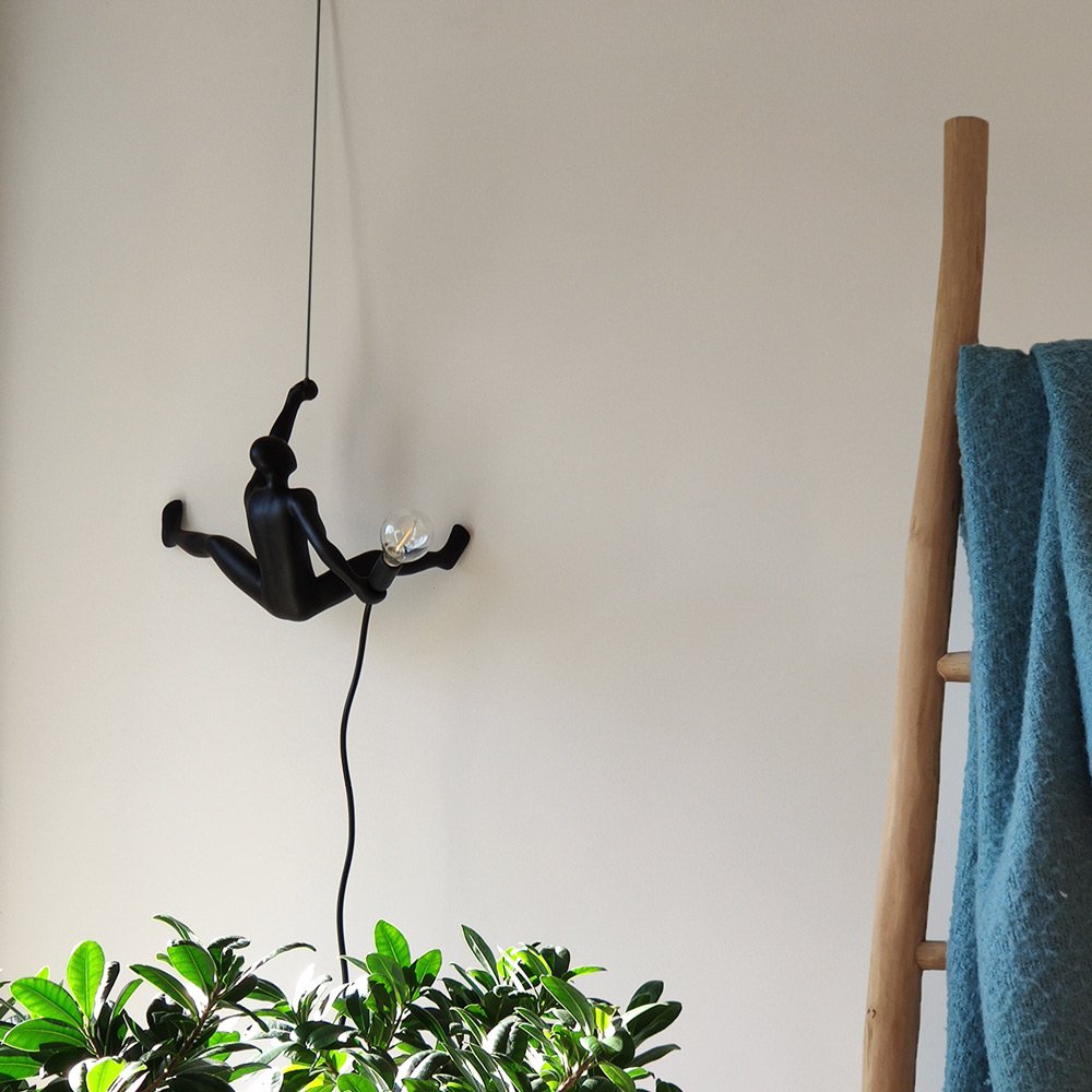Climber wandlamp, zwart, 30 × 16 × 17 cm