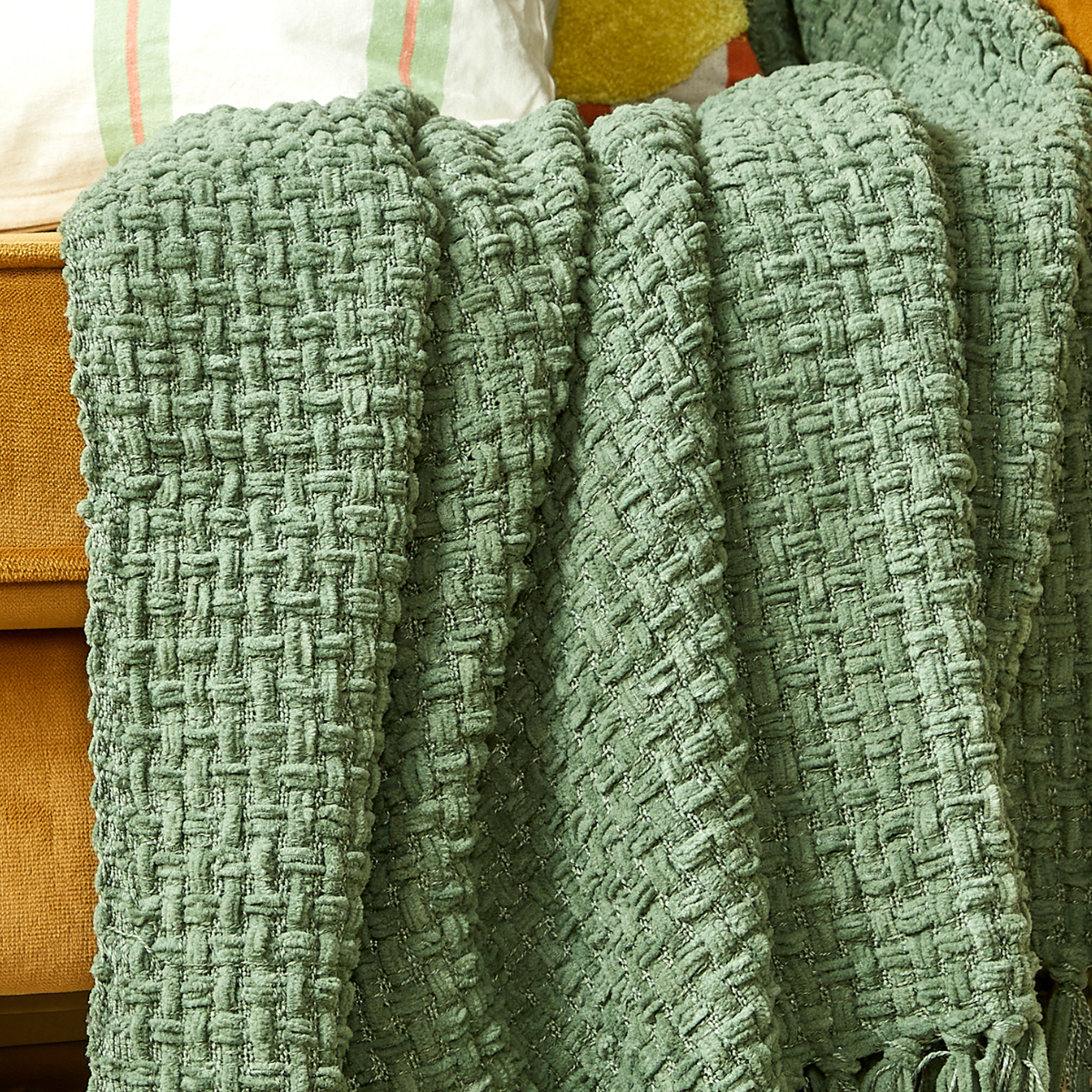 Plaid Cosenza, donkergroen, 180 x 130 cm
