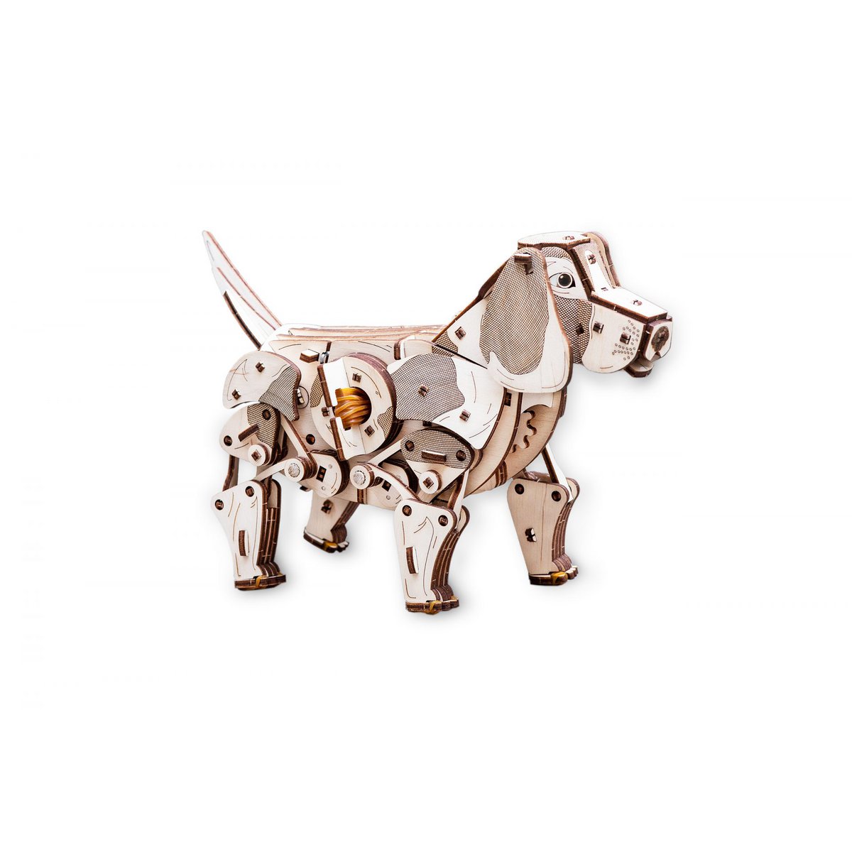 DIY houten mechanische puzzel puppy, 28,5 x 9,5 x 17,5 cm