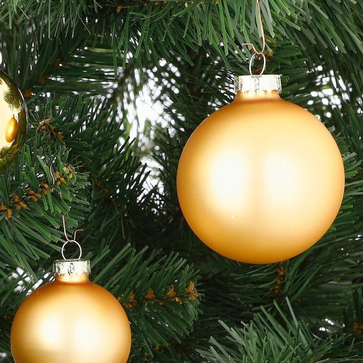 Goudkleurige glazen kerstballen, set 42 stuks