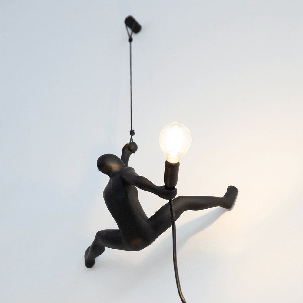 Climber wandlamp, zwart, 30 × 16 × 17 cm