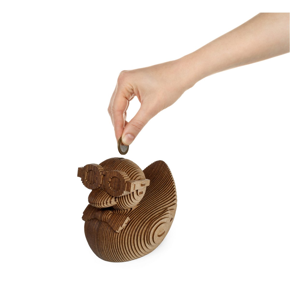 DIY houten spaarpot eend, 12,7 x 10,7 x 12,8 cm