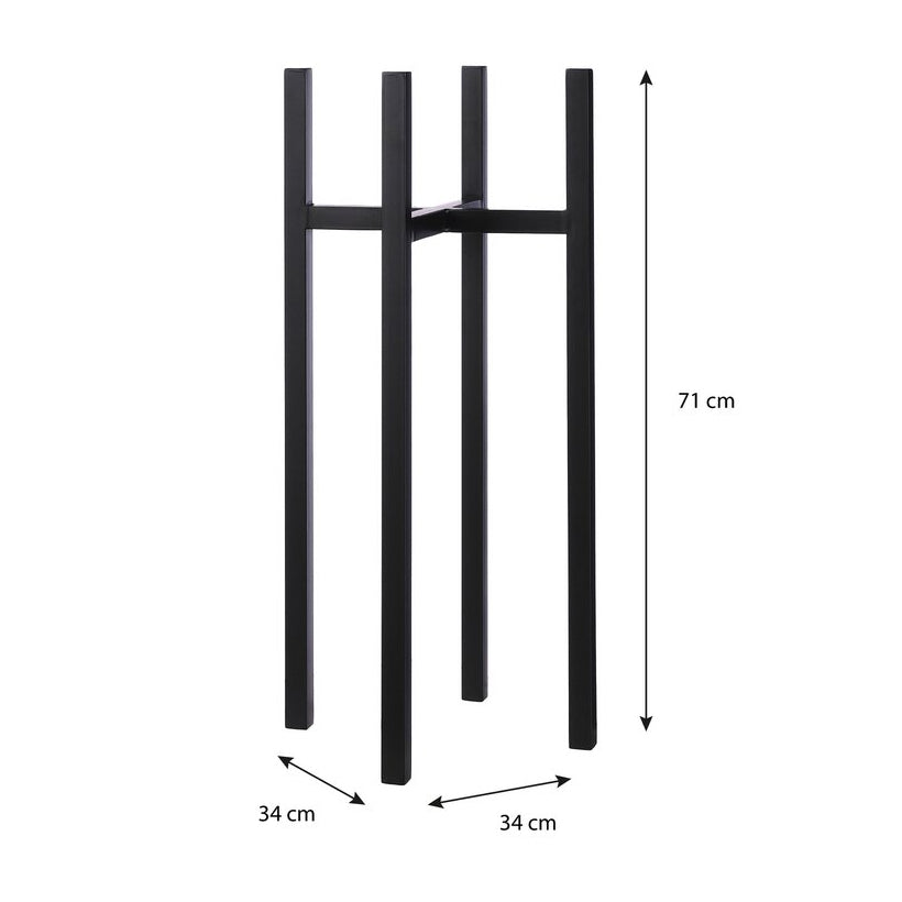 Ascot plantenstandaard XL, zwart, 34 × 34 × 71 cm