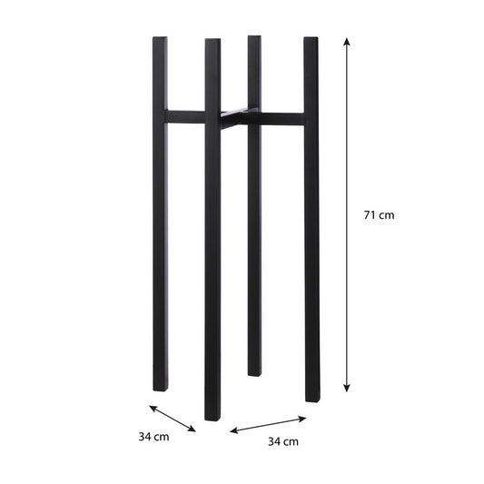 Ascot plantenstandaard XL, zwart, 34 × 34 × 71 cm