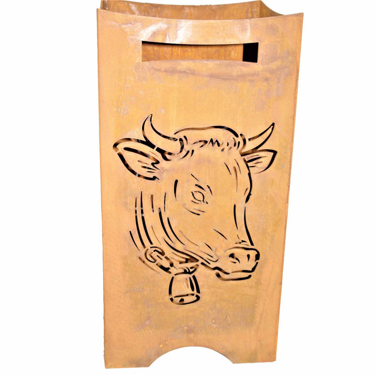 Roestmetalen vuurkorf met koeienkop 57 cm