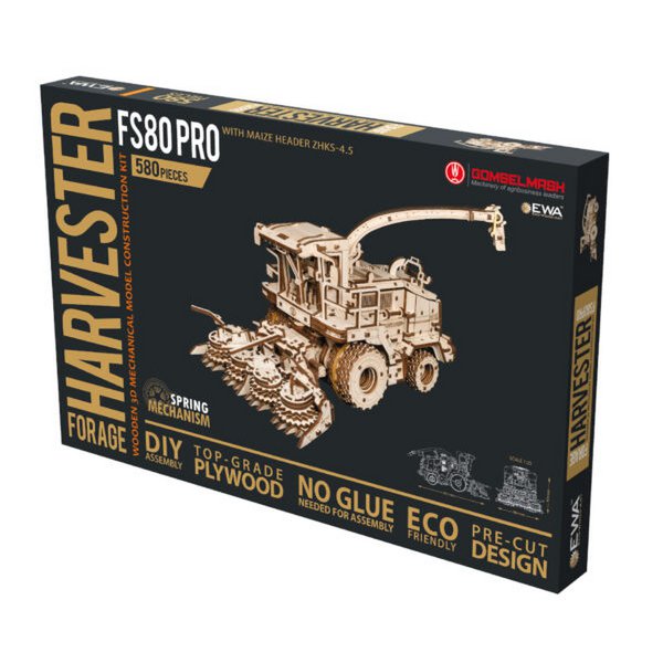 3D mechanische houten puzzel harvester FS80 Pro 34,1 × 15,3 × 18,6 cm – 580 stukjes