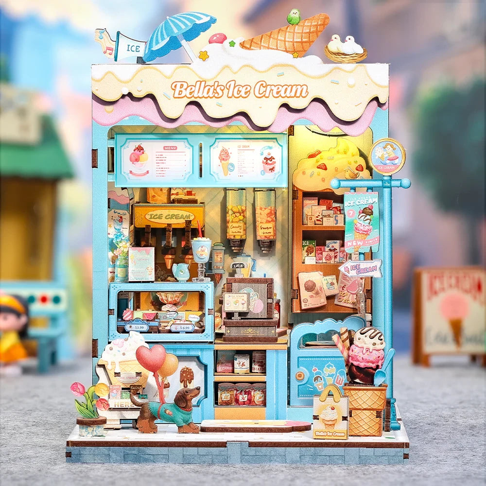 Bella's Ice Cream miniatuurhuisje, 16 × 15,8 × 20,6 cm