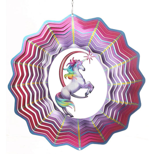 Windspinner Spin Art Eenhoorn – RVS – Ø 30 cm