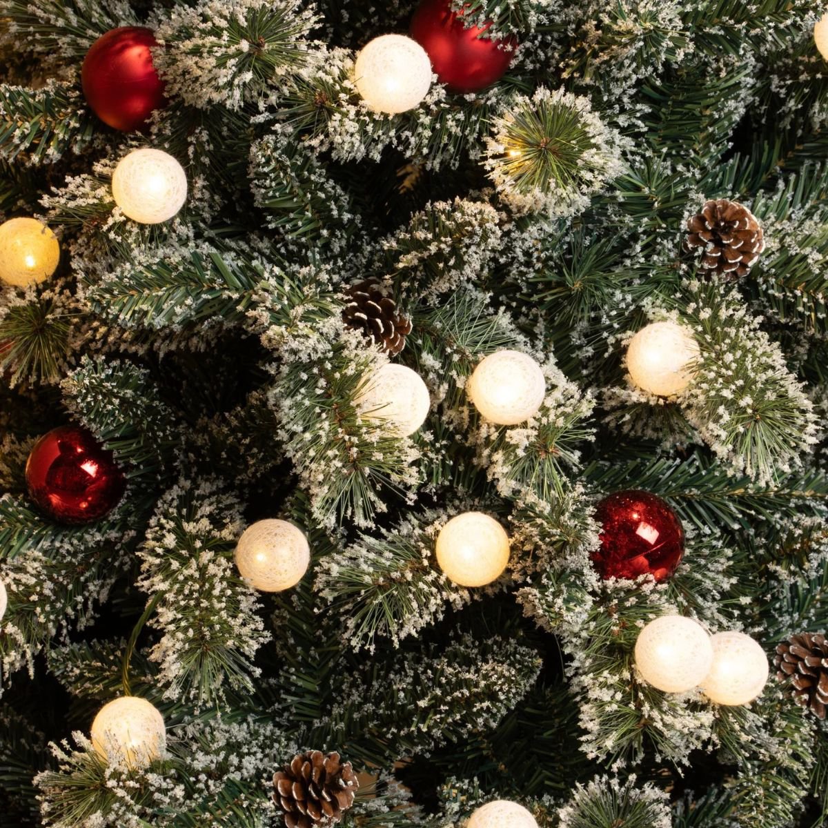 Kaprun kunstkerstboom met rijp-effect en LED, 60 cm, Ø 39 cm