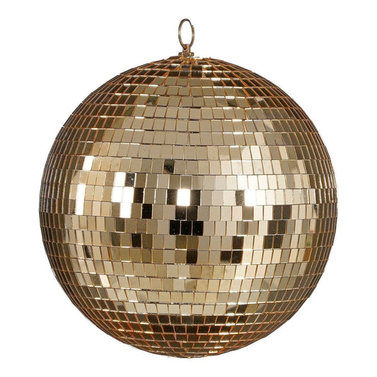 Champagnekleurige kerst discobal van spiegelglas, Ø 25 cm