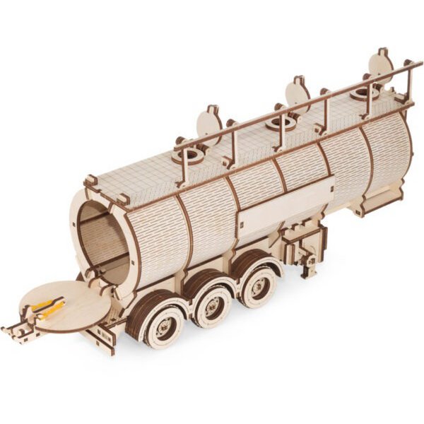 3D mechanische houten puzzel tank oplegger Road King truck 39,7 × 10,8 × 20 cm – 251 stukjes