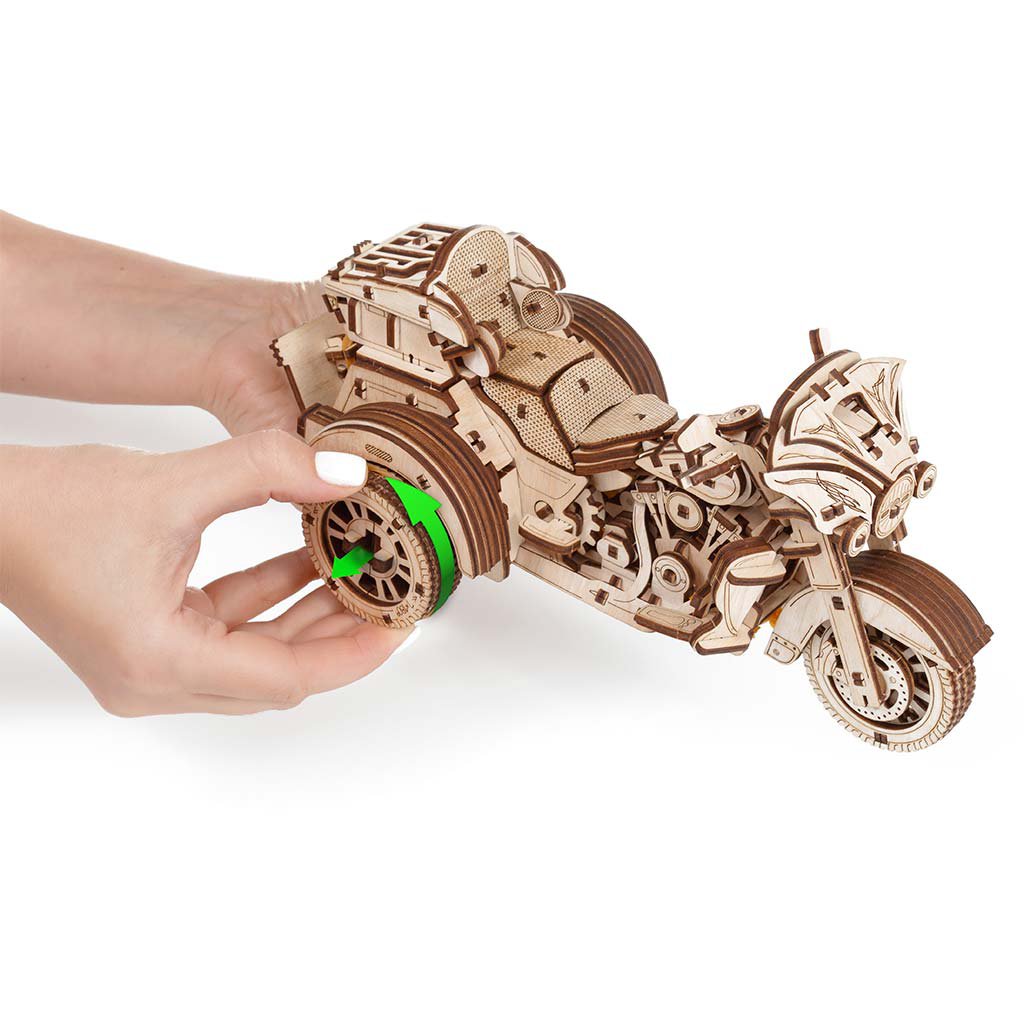 3D mechanische houten puzzel trike motor 22,6 × 11,1 × 11,1 cm – 281 stukjes