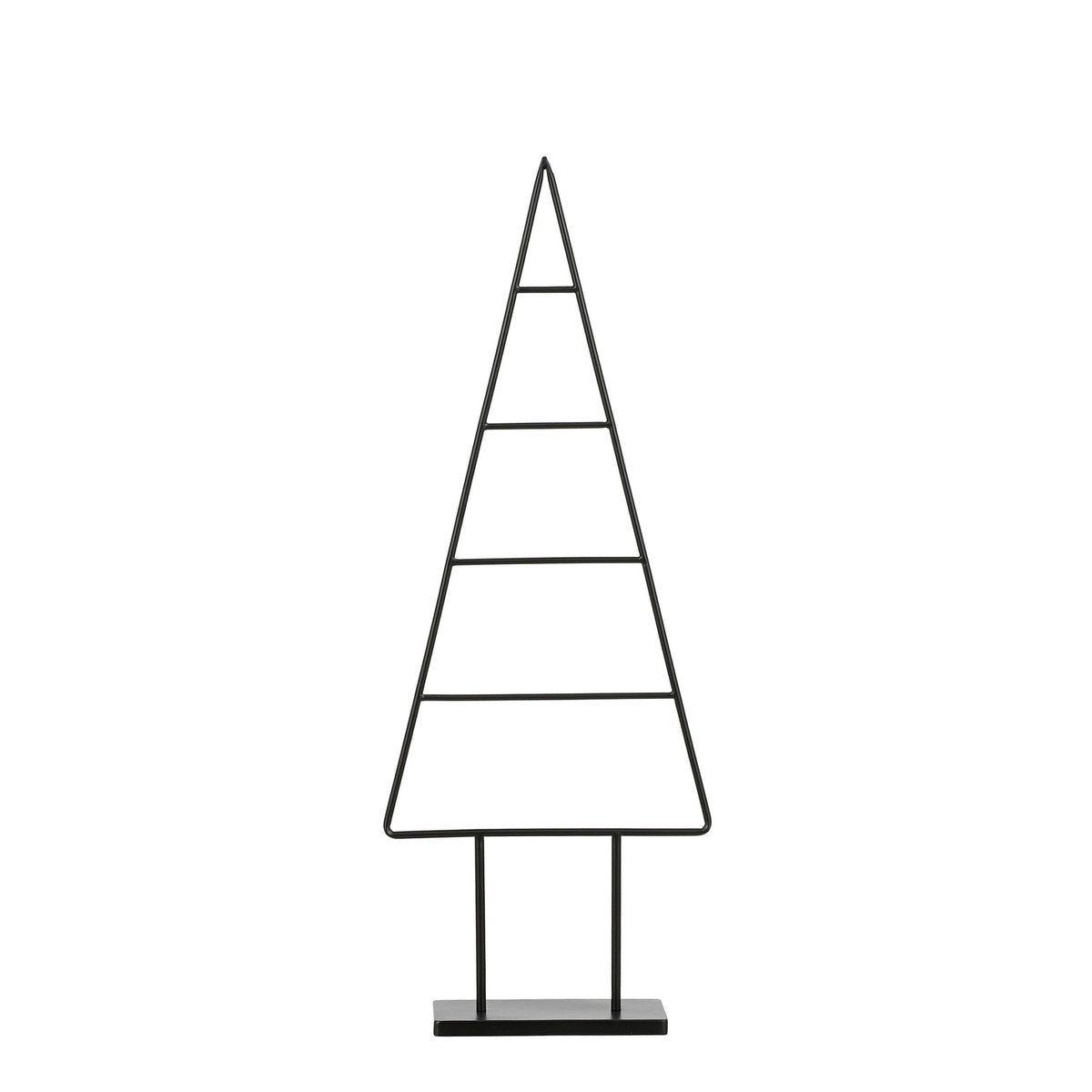 Zwarte metalen decoratieve kerstboom, 34 × 12 × 90 cm
