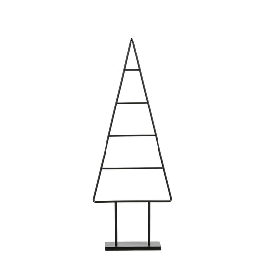 Zwarte metalen decoratieve kerstboom, 34 × 12 × 90 cm