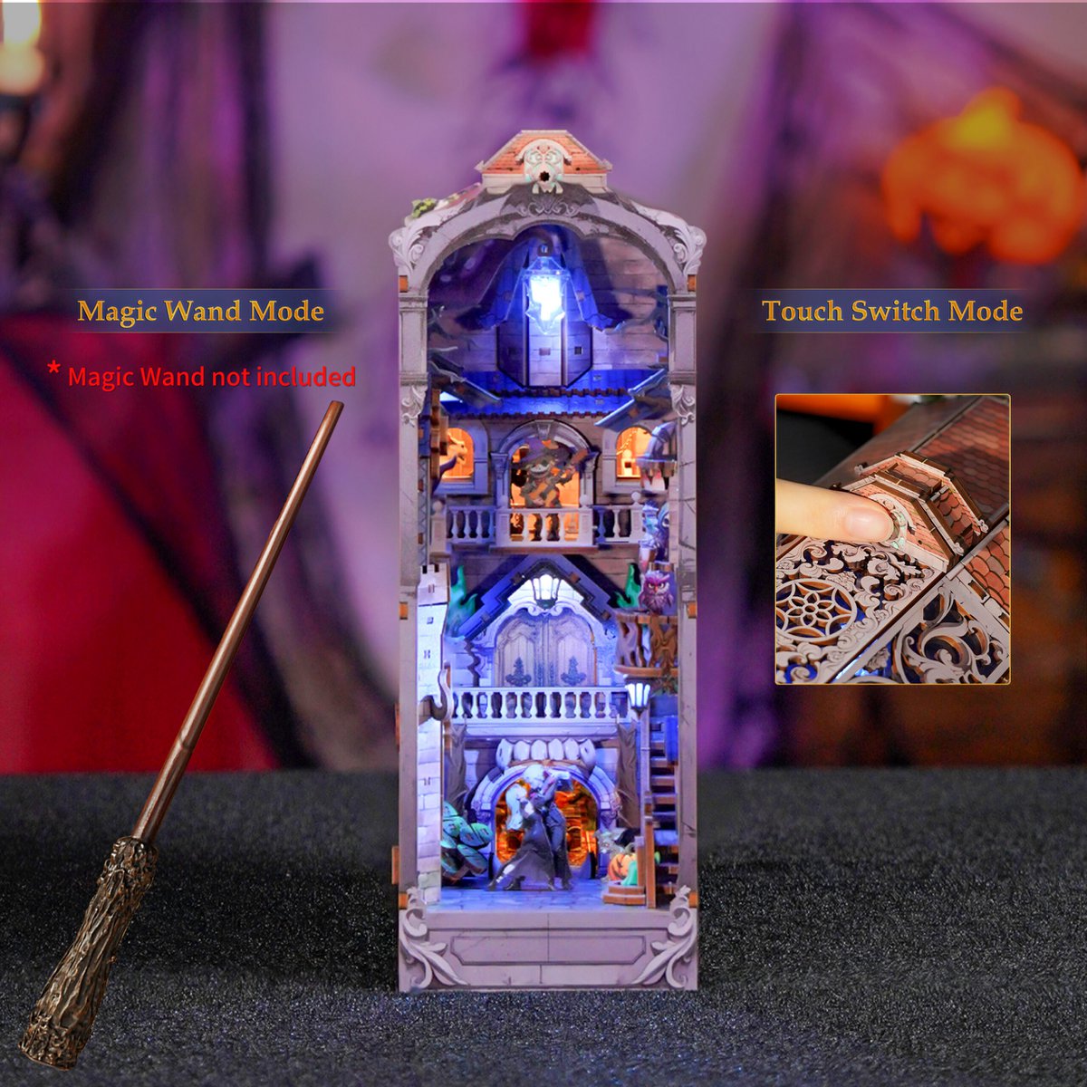 Monster Carnival book nook, 10,7 × 18,2 × 28,3 cm