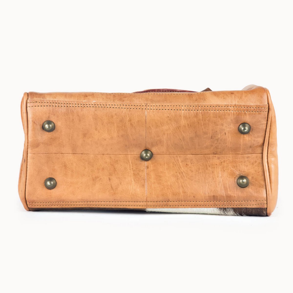 Frou leren handtas met koeienvacht, 30 × 13 × 20 cm