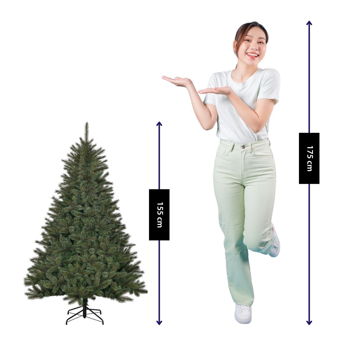 Toronto Deluxe kunstkerstboom, 155 cm, Ø114 cm